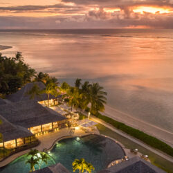 Aerial Pool & Beach Sunset - Lux* Le Morne Mauritius